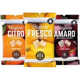 Veloforte Energy Chews - Super-soft, 44g carbs, Electrolytes, Natural Alternative to Energy Drinks, Gels, Fast Energy Nutrition for Running, Cycling, Endurance, Vegan Bloks (9 Pack)