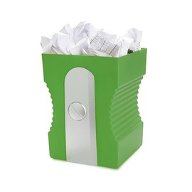 balvi Sharpener Waste Paper Bin Green Original and Fun in the Shape of a Pencil Sharpener Plastic