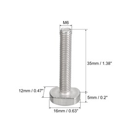 QUARKZMAN T-slot bolts, M6 x 35 mm, T-slot entry bolts, sliding bolts, 304 stainless steel, T shape screws for T track