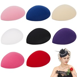 GORGECRAFT 8 Colors Teardrop Fascinator Hat Base 5x4 inch EVA Millinery Headdress Base Cocktail Hats Making Base Women Vintage Hat Supply for DIY Craft Making Material Party Wedding Church Hat, 8
