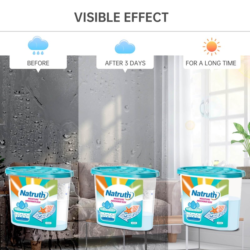 NATRUTH Moisture Absorbers 6 pack, 12.5Oz Portable Humidity Absorber Boxes
