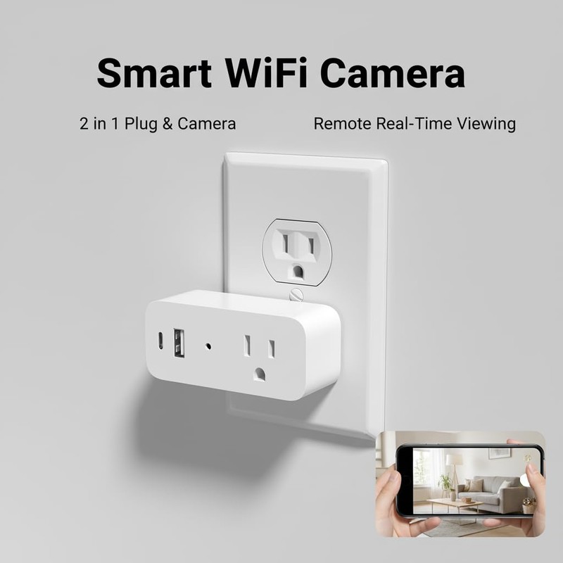 ULar 1080P 2.4GHz WiFi Socket Camera with App Remote View