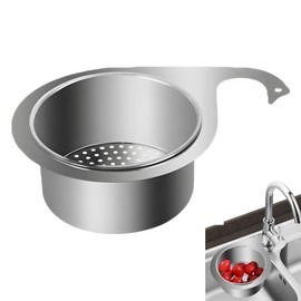 XINYOUZEFA Multi-Functional Drain Basket, Stainless Steel Swan Shape Strainer Basket for Sink, Swan Sink Strainer Basket, Tap Hanging Filter Basket, Corner Sink Strainer