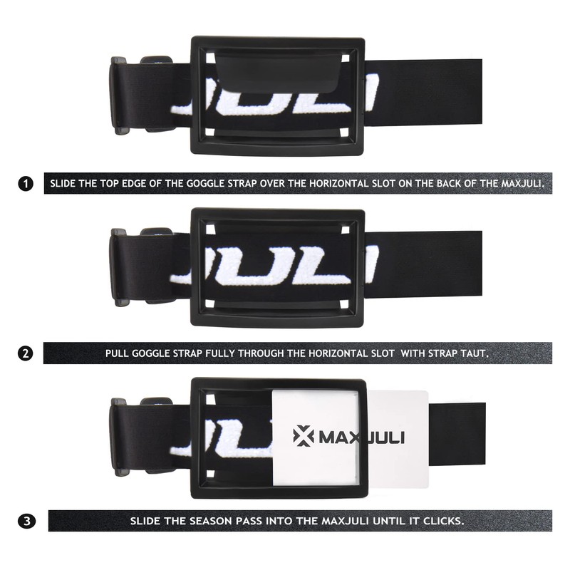 MAXJULI Ski Goggles Pass Holder (Orange)