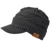 Ruphedy Mens Beanie with Brim Winter Hat Knitted Thick Fleece