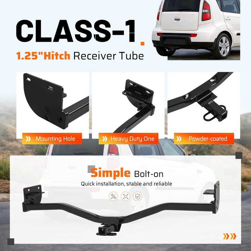 Gelacie Class 1 Trailer Tow Hitch Receiver 1.25" Compatible with