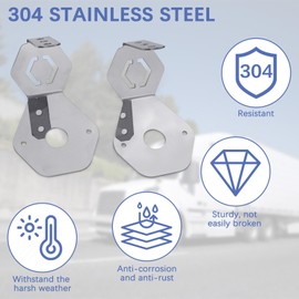 Lesiyou Watermelon Light Bracket, Turn Signals Bracket Watermelon Light, Stainless Steel Watermelon Light Mounting Plate 2 PCS - Without LED Light