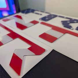 Advanced Trims USA FLAG Rear Tailgate Inserts Letters Emblem For 2022-2025 Frontier Accessories