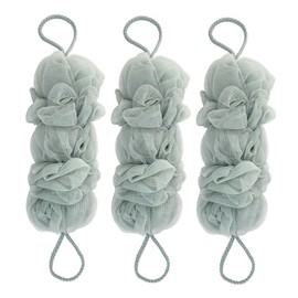 WOONEKY Body Exfoliator Loofah Bath Pouf Back Scrubbers for Shower Men's Bath Loofahs Set of 3