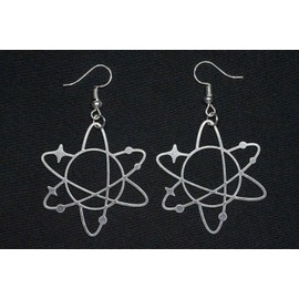 Miniblings Atom Earrings Planets School Chemistry Physics Stainless Steel Silver Handmade Fashion Jewellery I Earrings Silver-Plated