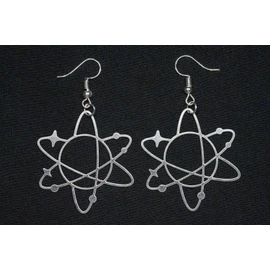 Miniblings Atom Earrings Planets School Chemistry Physics Stainless Steel Silver Handmade Fashion Jewellery I Earrings Silver-Plated