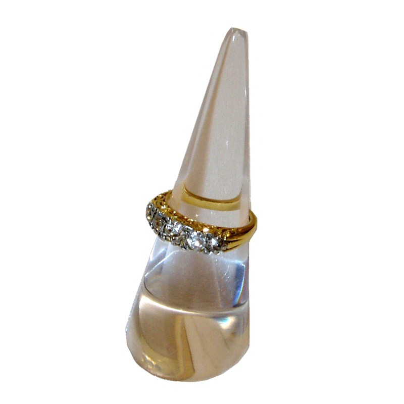 Solid Acrylic perspex cone finger ring jewellery display stand holder