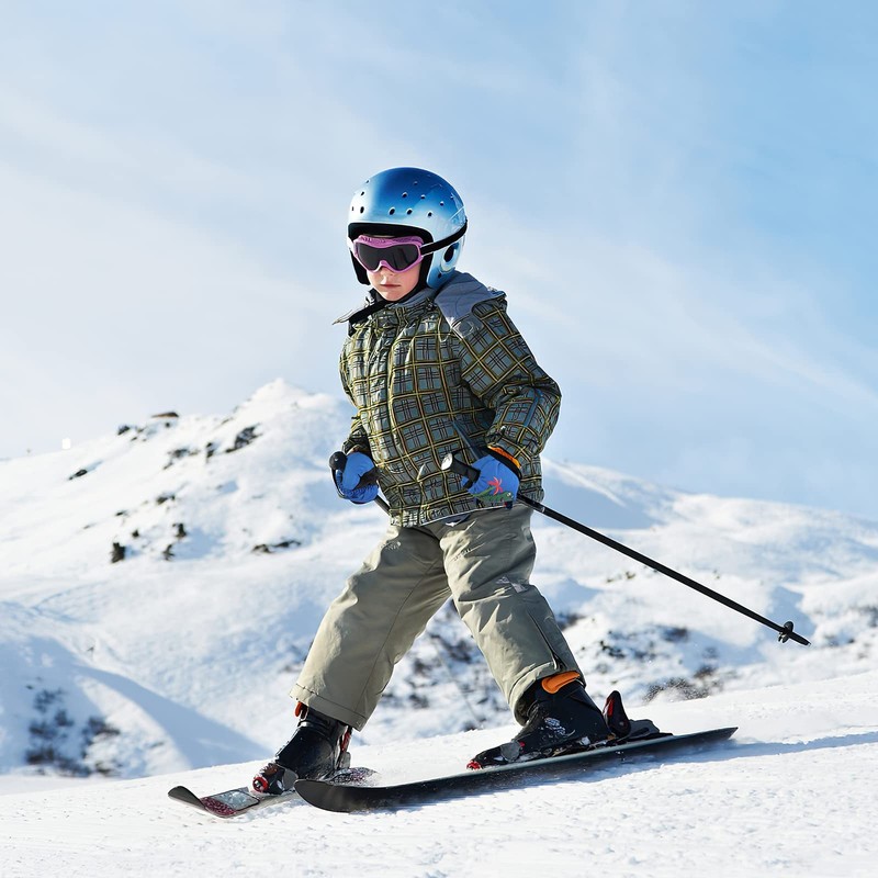 QKURT Kids Ski Gloves, Winter Windproof Snow Mittens Children Warm