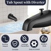 Enhon Tub Spout with Rear Diverter, Bathtub Spout Fitting 1/2-Inch