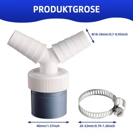 Huotflame Washing Machine Drain Adapter 2 in 1 Y Splitter - Universal Double Connection for Washing Machine & Dishwasher (2 Inputs)