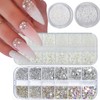 4 Boxs Nail Art Rhinestones Flatback Rhinestones Pearls Nail Charms