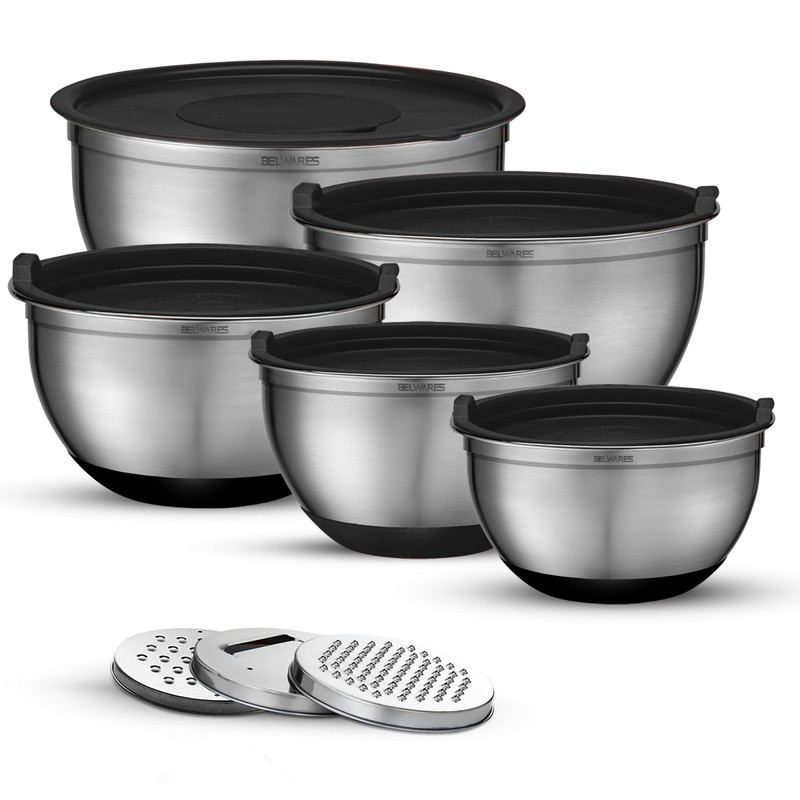 Mixing Bowls with Airtight Lids - 8PCS Stainless Steel Nesting