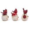 Snowman Figurine with Cardinal Set of 3