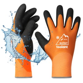Waterproof Winter Gloves, Thermal Work Gloves for Cold Weather, Touchscreen, Super Grip, for Gardening, Fishing, Car Washing, Freezer Gloves, Orange, X-Large