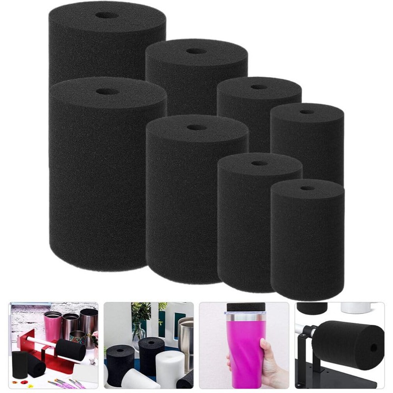 TEHAUX Rotary Tumbler Inserts Cup Turner Foam Sponges Black Sponge