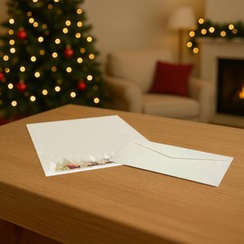 40 Sets - Santa & Reindeer Holiday Paper & Envelopes - 8.5 x 11 Holiday Letterhead Set for Inkjet or Laser Printers – Christmas Writing Paper with Matching Envelopes