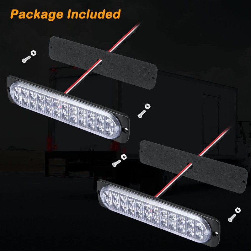 AT-HAIHAN Pack of 2 Aluminum Housing Clear Lens White LED