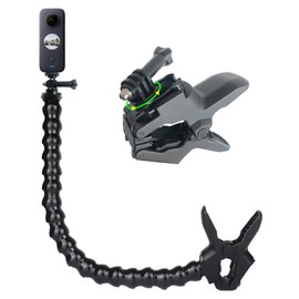 Higatful Jaws Flex Clamp Mount with Adjustable Gooseneck 19-Section Compatible with Insta360 One X2, X, R, Go 2, GoPro Hero 10, Max, Fusion, DJI Osmo Action 2 Cameras Accessories