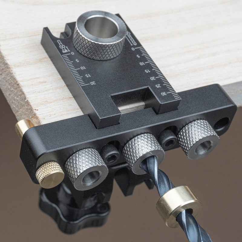 3-in-1 Dowel Jig Kit - Pocket Hole Jig with Adjustable