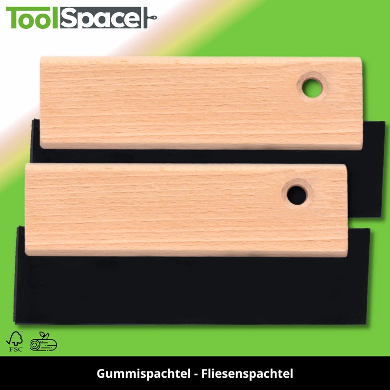 ToolSpace Set of 2 Rubber Spatulas, 150 mm, Tile Spatula,