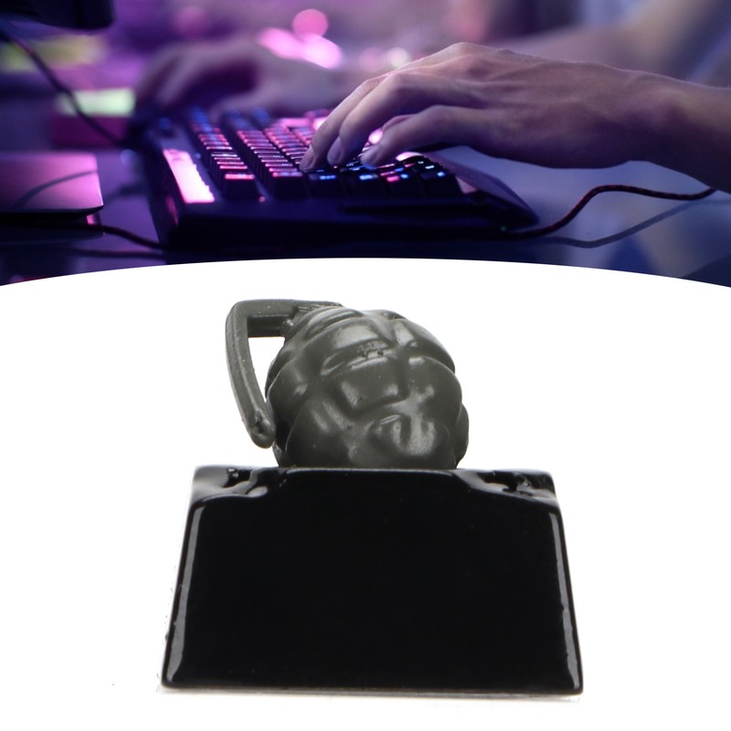 Decorative Keycap Aluminum Alloy Grenade Shape Translucent Mechanical Keyboard Accessories