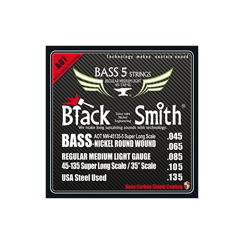 Black Smith 45-135 14 "Coated Set of 5-String Electric Bass