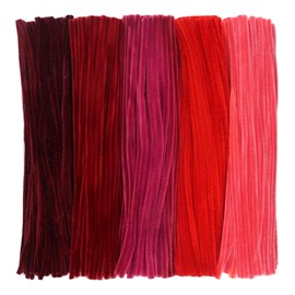TOAOB 500pcs Red Pipe Cleaners for Craft 12 Inch Pipe Cleaners Chenille Stems Fuzzy Sticks Craft Supplies for DIY Art and Craft Projects Decorations