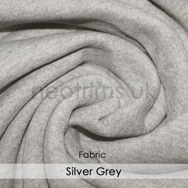 Sweatshirt Fabric for Hoddies and Dressmaking. 30 Colours of This Sweat Shirt Jersey Fabric. European Schools Approved and Tested Brushed Back Hoddy. Silver Grey 1 Metre