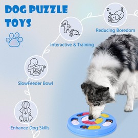 TRIGRAND Dog Puzzle Toys, Interactive Toy for Puppy IQ Stimulation & Anxiety Relief,Dog Enrichment Toy to Extended Eating Time,Washable,dog puzzle feeder for Puppy &Cats,Sky Blue