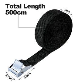 URAQT Tie Down Straps, 4 Pack Heavy Duty Tensioning Belts, 5M Adjustable Cargo Straps Ratchet Straps for Motorcycle, Cargo, Trucks, Trailer, Luggage, 250kg Loading Capacity, Quick Release (Black)