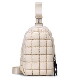 HiTotes Puffer Bag Quilted Sling Bag Crossbody Bags for Women Puffer Backpack Quilted Chest Pack Quilted Belt Bag Puffy Waist Bag