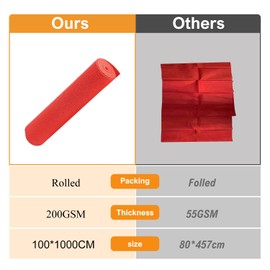 dofopo Red Carpet Runner for Party, 3.3 * 33ft Extra Thick Red Aisle Runner for Indoor Outdoor Wedding and Events Decorations, Not Slip Red Runway Rug for Prom Ceremony