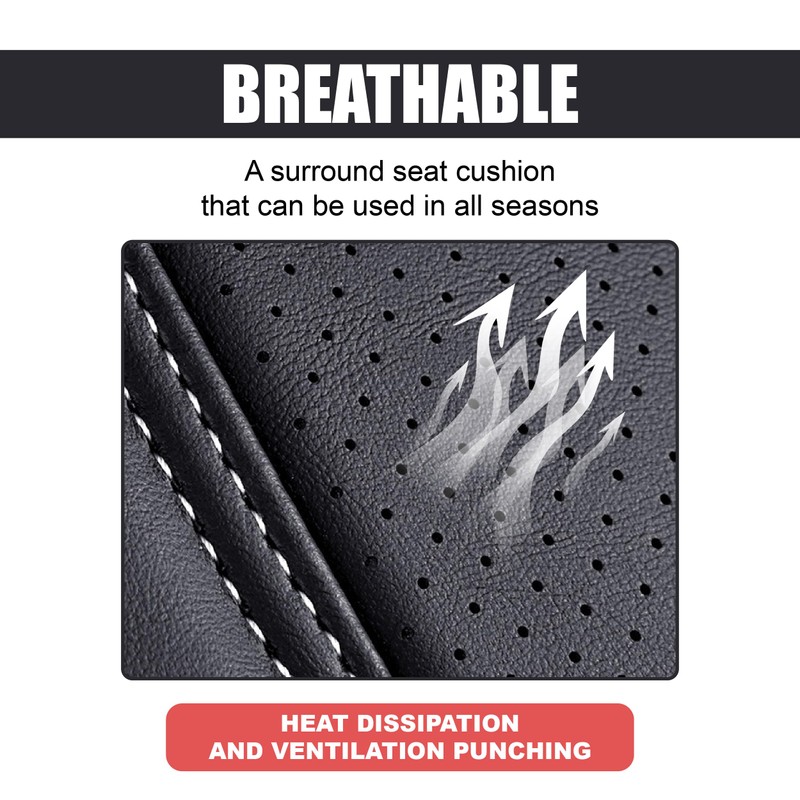 ZIMISI Leather Front Car Seat Covers, Anti-Slip Breathable Bottom Car