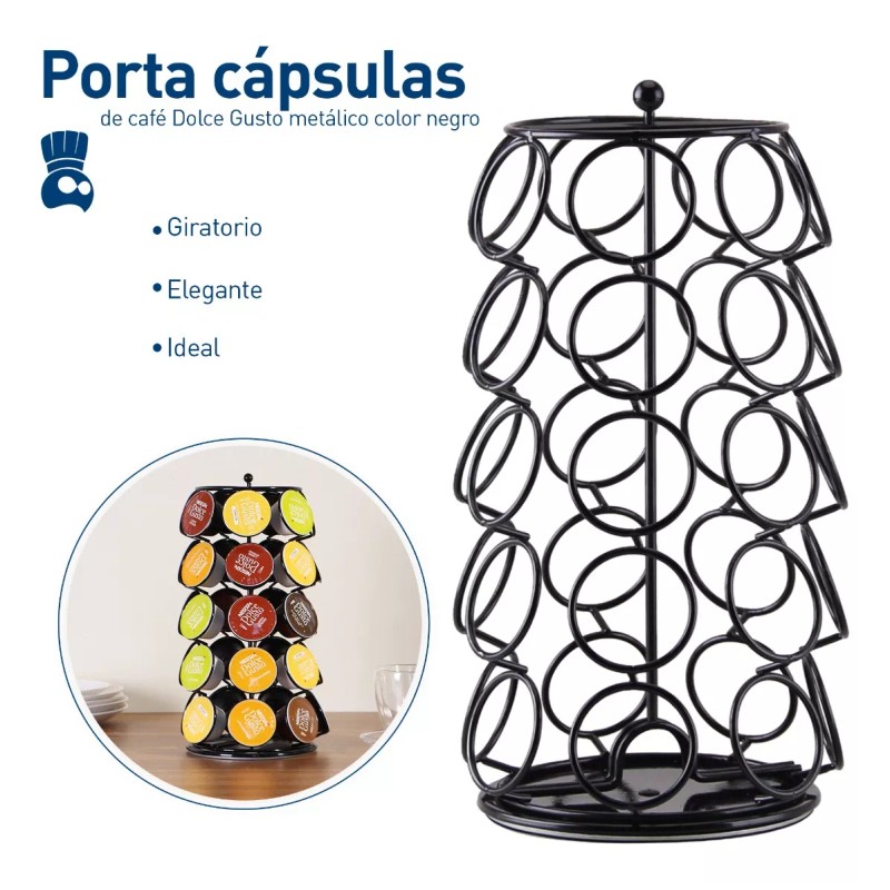 Bluelander Torre Organizador Giratoria Para Capsulas De Café Nespresso