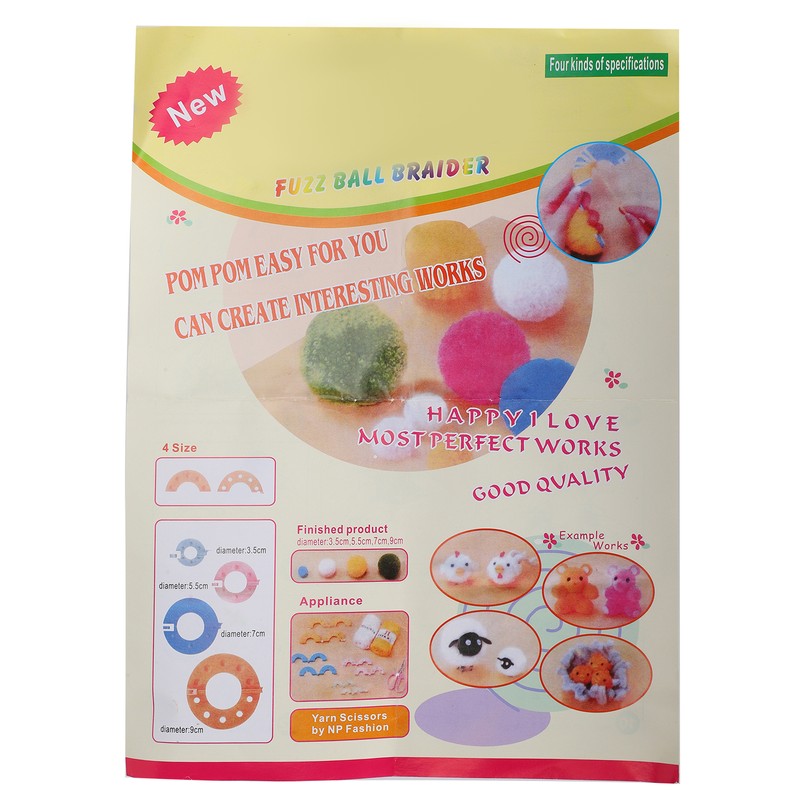 Pompom Maker Kits Colorful Fluff Ball Weaver DIY 6 Color
