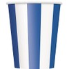 Unique Party 38016 - 12oz Royal Blue Striped Paper Cups,