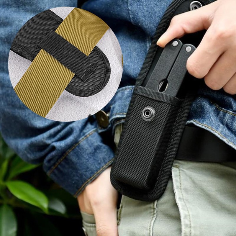 2Pcs Nylon Pocket Knife Sheath, Folding Knife Belt Sheath with