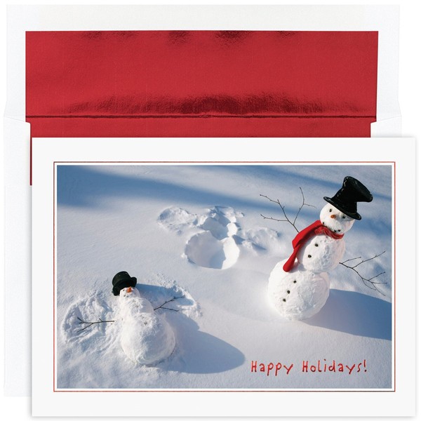 Masterpiece Studios Holiday Collection 18 Cards / 18 Foil Lined Envelopes, Snowman Angels, 5.62" x 7.87, 821800