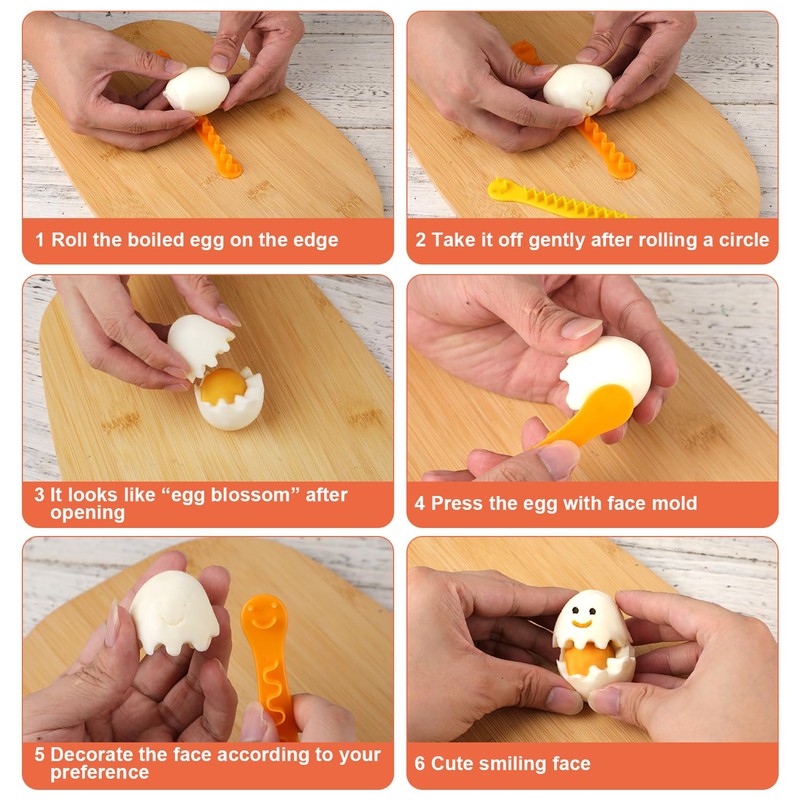 2pcs Fancy Cut Eggs Cutters, 2 Shapes Cooked Eggs Cutter