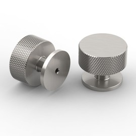 Amerdeco 10 Pack Brushed Satin Nickel Cabinet Knobs Single Hole Cabinet Pulls 1.2 Inch Diameter Round Drawer Knobs and Pulls for Bathroom Cabinets AM006