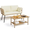 YITAHOME 2 Pieces Patio Furniture Set, All-Weather Wicker Loveseat with