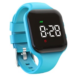 e-vibra Waterproof Vibrating Alarm Watch Rechargeable 15 Alarm Reminder Watch Potty Training Watch with Lock Screen (Blue)