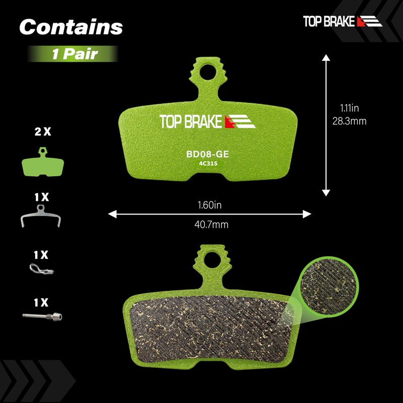 TOP BRAKE Scheibenbremsbeläge kompatibel mit SRAM AVID Code R RE