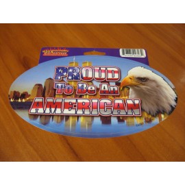 Car Tattoos "Proud To Be An American" Oval Eagle Sticker Decal Emblem 6.75" x 3.5"
