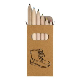 Azeeda 6 x 'Work Boot' Short 85mm Pencils/Coloured Pencil Set (PE00066872)